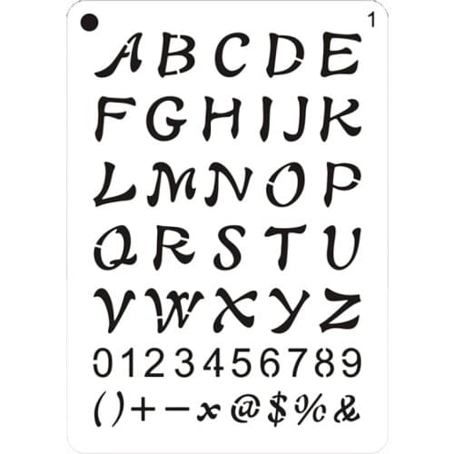 1pc Stencils Letter Painting Template DIY Scrapbooking Album Decorative Bullet Journal Stencils Drawing Template Reusable 8