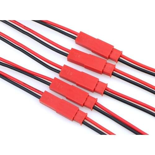 10 Pairs 150mm JST Connector Plug Cable Male+Female for RC Battery Red