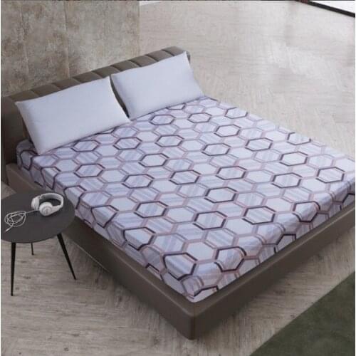 100%Polyester Fitted Sheet Mattress Cover Solid Color Bed Linen With Elastic Band King Size Bedding Set Mattress Protector Pad