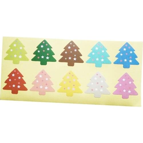 1000Pcs/lot Colourful Christmas Tree Theme Seal sticker DIY Gifts Decoration self-adhesive sealing stickers Gift Stickers