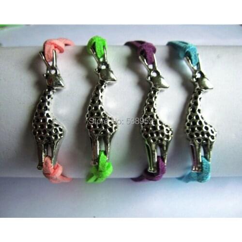 20cs/lot(mix 11 color) Giraffe dog tree Elephant sister musical note Anchor rudder infinite Animal Series bracelet whosale