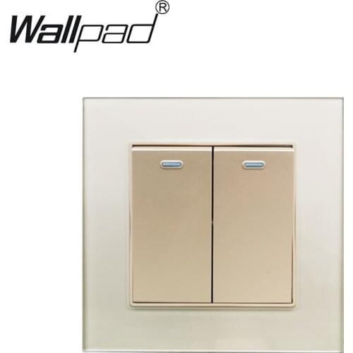 3 Way Pass Switch Wallpad Gold Crystal Glass 2 Gang 3 Way Intermediate Switch Crossover Stair Light Switch