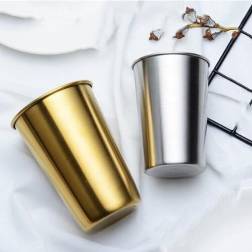 350ML/500ML Stainless Steel Mugs Metal Travel Mugs Tumbler Pint Glasses Cup Outdoor Camping Drinking Coffee Tea Beer SN1155