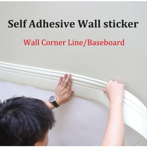 3D Pattern Sticker Wall Trim Line Skirting Border Decoration Self Adhesive Household For Living Room DIY Background Sticker