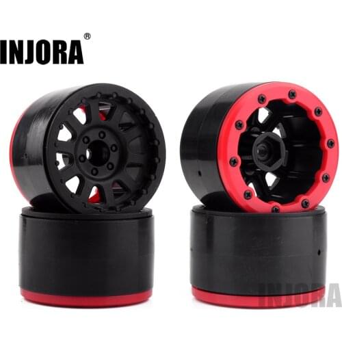 4PCS RC Rock Crawler Plastic 2.2 Beadlock Wheel Rim for 1/10 Axial SCX10 RR10 Wraith Yeti RC Car