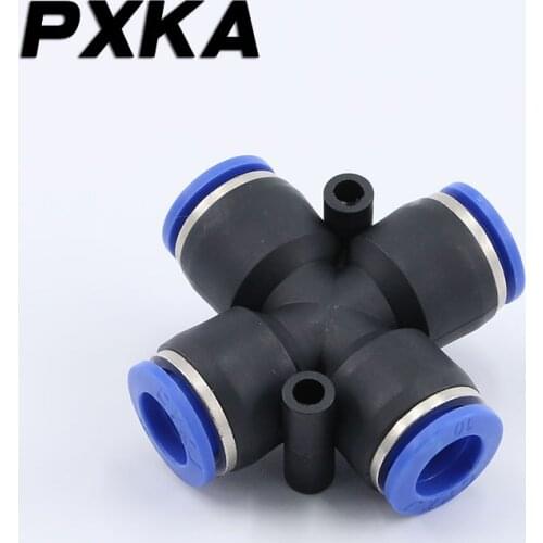 Free shipping 2PCS Pneumatic cross four-way PZA4 plastic 6mm fast 8/10 fast 12mm gas line adapter for fast plug-in pipe