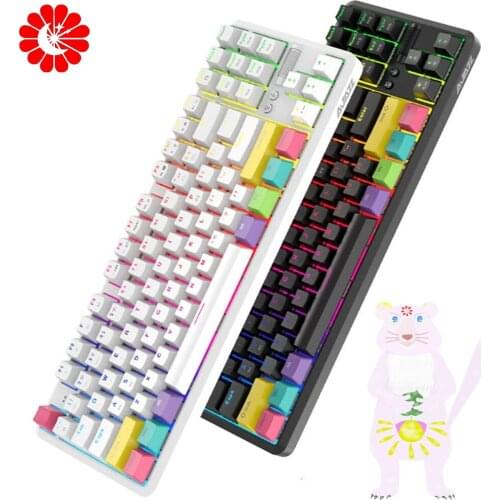 Mechanical keyboard 87 Keys Bluetooth Wireless/USB Keyboard for Gamer Pc Notebook Tablet Laptop with RGB Backlit Type C