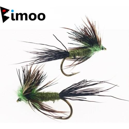 Bimoo 6pcs #10 Green Drake Spinner Fly Trout Fishing Fly Mayfly Spinner Dry Flies