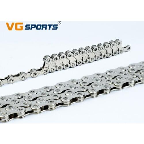Bicycle chain silver 10 speed bike chain 30speed solid paltes mountain road bike chains 10S ultralight 248g 116L boxed