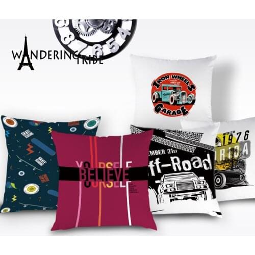 Art Nouveau Letter Cushion Cover Off Road Pillows Home Decoration Sofa Throw Pillows Case New York Decor Cushions Covers Kissen