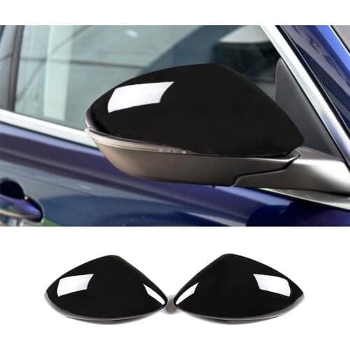 Glossy Black ABS Side Rearview Mirror Cover Cap For Alfa Romeo Stelvio 2017-2020
