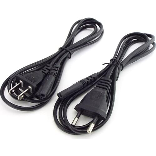 AC Power Supply Cable Cord Lead Wire Power Extension Cord for Desktop Laptop PC 150CM 2 Pin DC Plug NEMA Notebook EU US Type