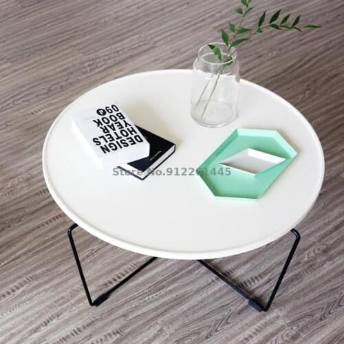 Creative fashion Nordic round living room coffee table simple personality Danish style corner table side table fashion coffee ta