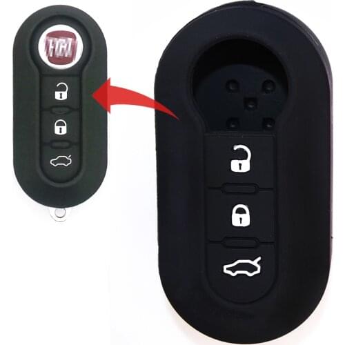 MICOCHE Washable 3 Buttons Silicone Car Key Case Cover for Fiat 500 Doblo Stilo Punto Ducato Bravo Auto Key Skin Protector