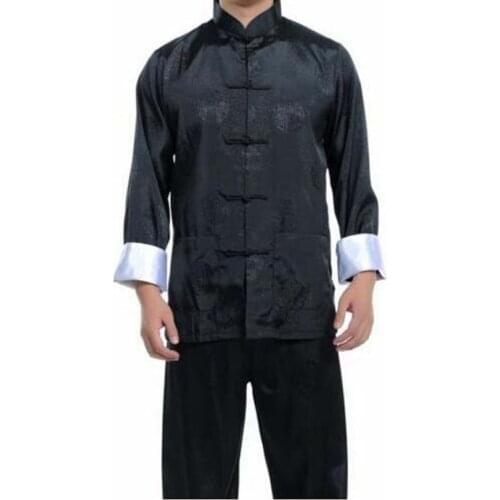 Wholesale Free Shipping New 5 colour Chinese mens Dress silk kung fu tang suit pajamas SZ: M L XL 2XL 3XL Hot Selling