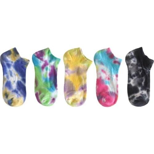 Personalized Cute Japanese Tie-dye Colorful Ankle Socks Boy Outdoor Breathable Sports Cycling Socks