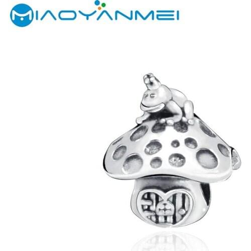 Fit Original Pandora Bracelets 925 Sterling Silver Beads Mushroom & Frog Charm Women DIY Fashion Jewelry Gift