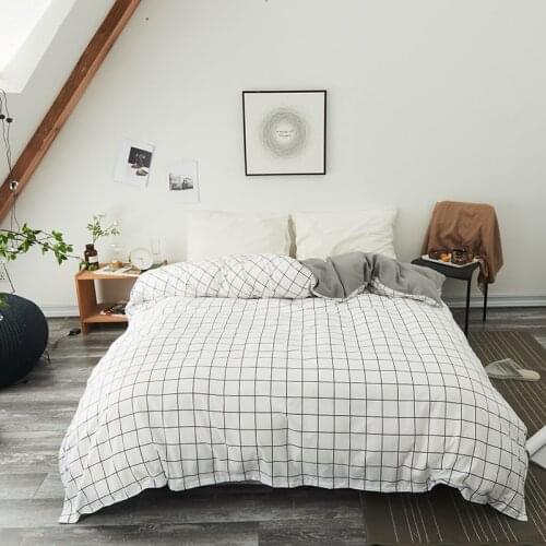 White black plaid Duvet Cover Twin Full Queen King Single modern fashion comfortable Quilt Cover Printing Home One piece