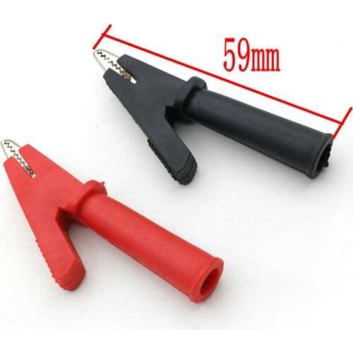 2pcs Alligator Clips Crocodile for For Banana Plug 4mm Multimeter Pen Cable Probes Crocodile Clip