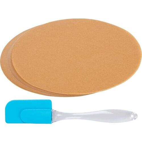Silicone Spatula Spoon Kitchen Utensil Cake Mixer Scraper wirh 200 Pcs 9 Inches Unbleached Paper Baking Sheets Round