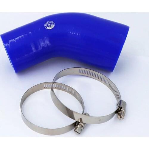 45 degrees 51 57 63 70 76 83 89MM Silicone Hose Elbow Rubber Joiner Bend Tube for Intercooler Cold Air Intake Hose + clamp