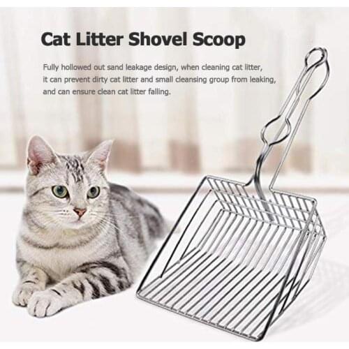 Cat Litter Scoop Stainless Steel Metal Scoopers Pets Litter Sand Shovel Shit Artifact Dogs Cats Shovel Pet Cleanning Tools