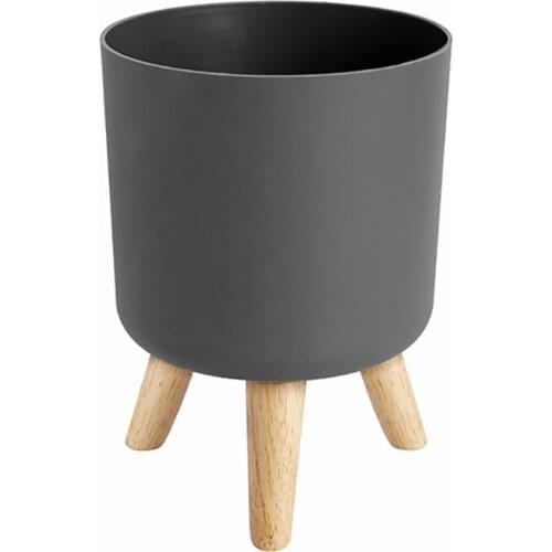 Modern Plant Pots with Wooden Legs Holder Bedroom Living Room Floor Standing Potted Flower Pot Home Garden Planters