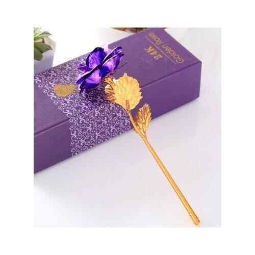 Wedding 24K Gold Foil Flowers Plated Rose Wedding Party Decoration Golden Rose Decor Flower Wedding Supplies lin4966