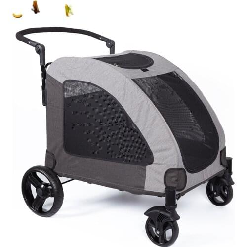 Pet Cart Dog Out Trolley Cat Cart One-click Folding Quick Installation Two-way Big Dog Stroller for Walk