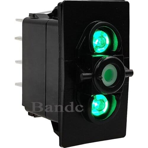 DIY Rocker Switch Base Only! Car Boat Toggle Switch Base with Dual Green Led Lights for the ARB/Carling/NARVA 4x4 Style