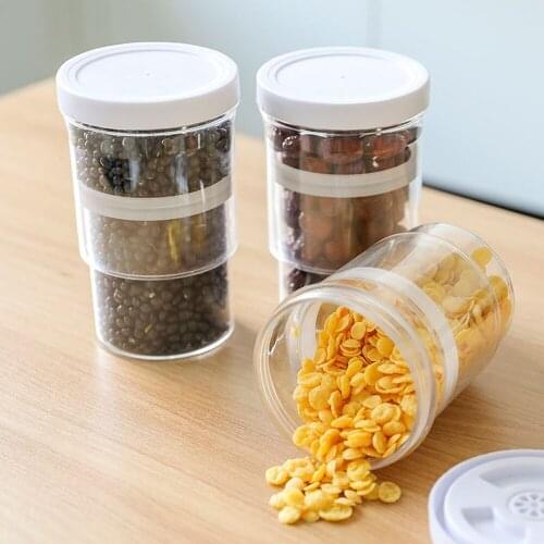 Vacuum Food Box Storage Compression Cup Grain Food Container Jar With Cover Sealed Plastic Cup For Kitchen Storage Supplies