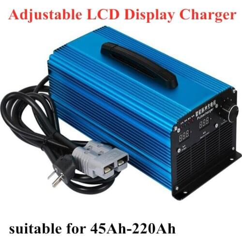 Adjustable LCD display Intelligent high current fast charger 48V60V72V 25A 40A Li-ion Lifepo4 Charger for electric vehicles