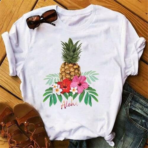 2020 Summer Women T-shirt Pineapple Fruits Clothing T-shirt Fashion Women Tee Top Graphic Female Women Kawaii Clothes