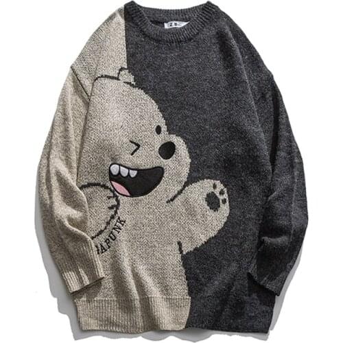 Womens Sweater Oversize Cartoon y2k Tops Aesthetic Bear pullover korean fashion Ladies long sleeve autumn 2021 female clothing