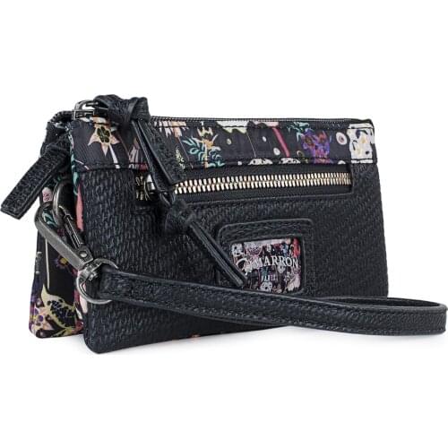 Wallet womens Triple wallet card holder with hand handle, zipper and 3 compartments Ta