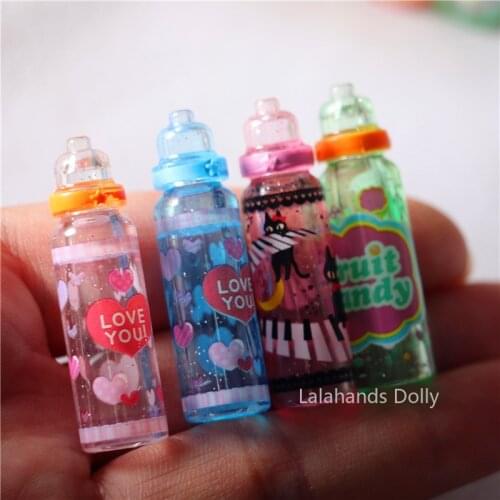 1pcs Diy Simulation Mini Cartoon Bottle Drinks Model for Dollhouse Decoration Materials Accessories