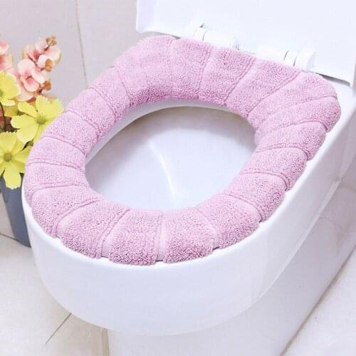 1PC Hot Sale Comfortable Velvet Coral Bathroom Toilet Seat Cover Washable Closestool Standard Pumpkin Pattern Soft Cushion