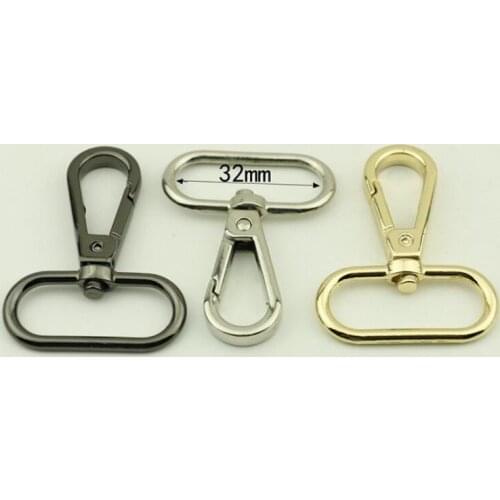 10 Pieces Luggage Leather Hardware Accessories Bag With Hook Buckle Metal Clip Buckles Inner Diameter 1.2 Inch Plate Buckle