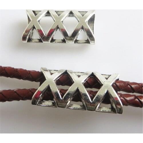 10pcs "X " Combined Slide Spacers Fit 5mm Round Leather Cord Jewelry Fittings
