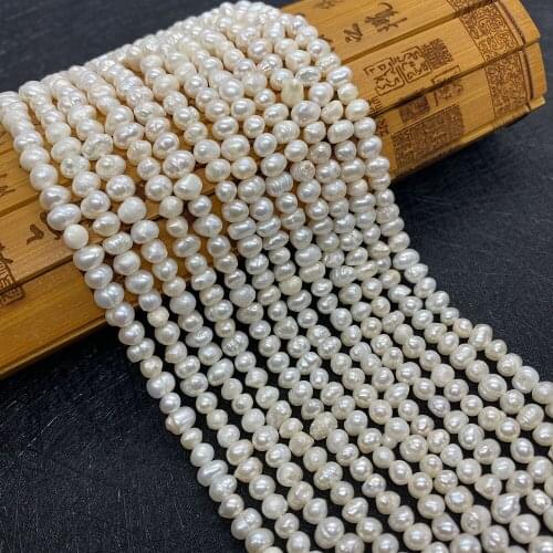 3-4 Mm Natural Freshwater Pearl White High-quality Red Bead Rice-shaped Beads for Jewelry Making DIY Necklace Jewelry Accessory