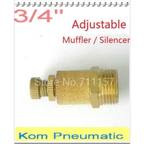 30x Free Shipping Pneumatic 3/4 Inch BSP 3/4" Brass Adjustable Exhaust Silencer Muffler Throttle For Valve Cylinder PSB-06