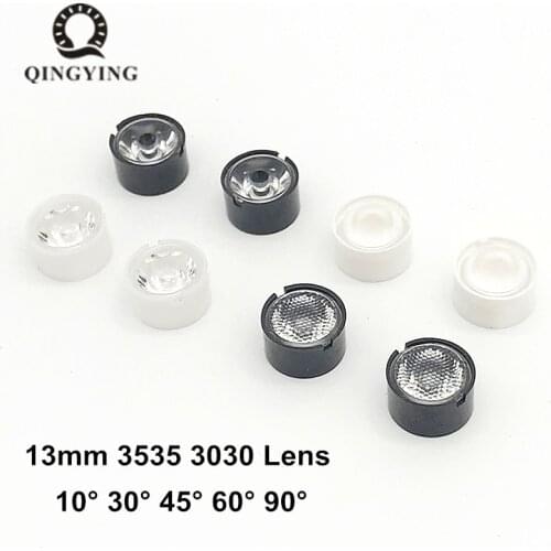 5-50pcs CREE LED Lens 13mm 10 30 45 60 90 Degree Lens Holder For 1W 3W 5W 3535 XPE XPG Emitter Plano Reflector Collimator