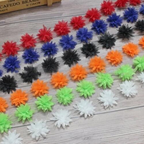 5 yards 44mm 3D Chiffon Floral Heads Mesh Yarn Ribbons DIY Headwear Clothing Wedding Dress Accessories Decor