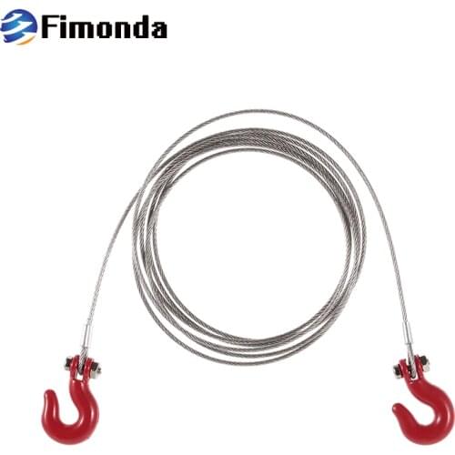 RC Car Steel Tow Rope With Hook Trailer Chain For 1/10 RC Rock Crawler Traxxas TRX4 Axial SCX10 90046 RC4WD D90 TF2 Tamiya CC01