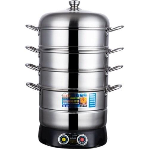 220V Electric Steamer Multi-functional Household Large-capacity Multi-layer Commercial Kitchen food Steamer