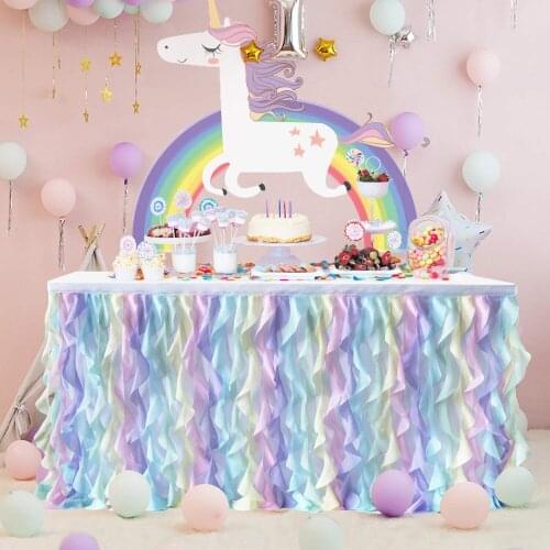 180x77cm Wedding Party Tulle Table Skirt Tableware Cloth Baby Shower Party Home Decor Table Skirting Birthday Party