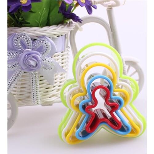 5pcs/set Biscuit Mould Platstic Cake Tool Cookie Mould Gingerbread Man Shape Baking Mould Tools Kitchen Accessory