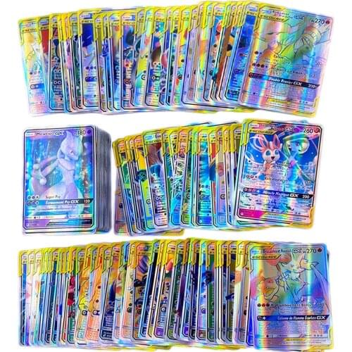 French Pokemon Card 100 Tag Team 200 Gx and 300GX English for Shining Battle Carte Card Game For Children Toy