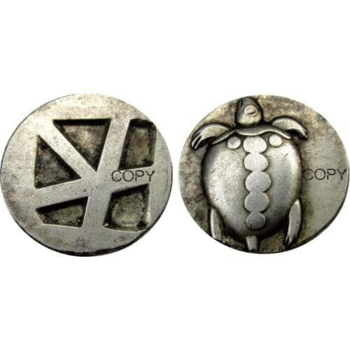 G(13)Rare Ancient Greek Silver Stater Coin from Aegina - 480 BC Silver Plated copy coins