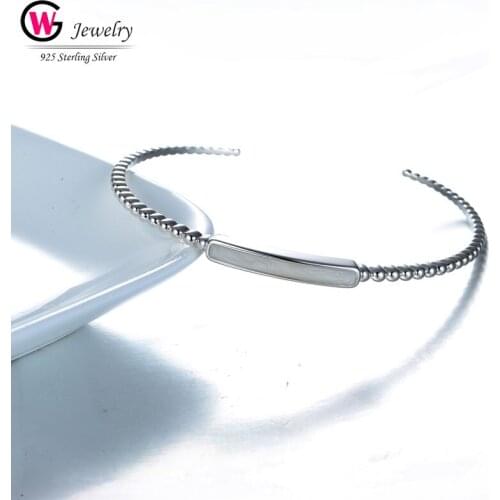 GW Women 925 Silver Bracelets Cuff Bracelet Original Authentic Bangles Open Clasp Jewelry Women Pulseira Jewelry Making Gift